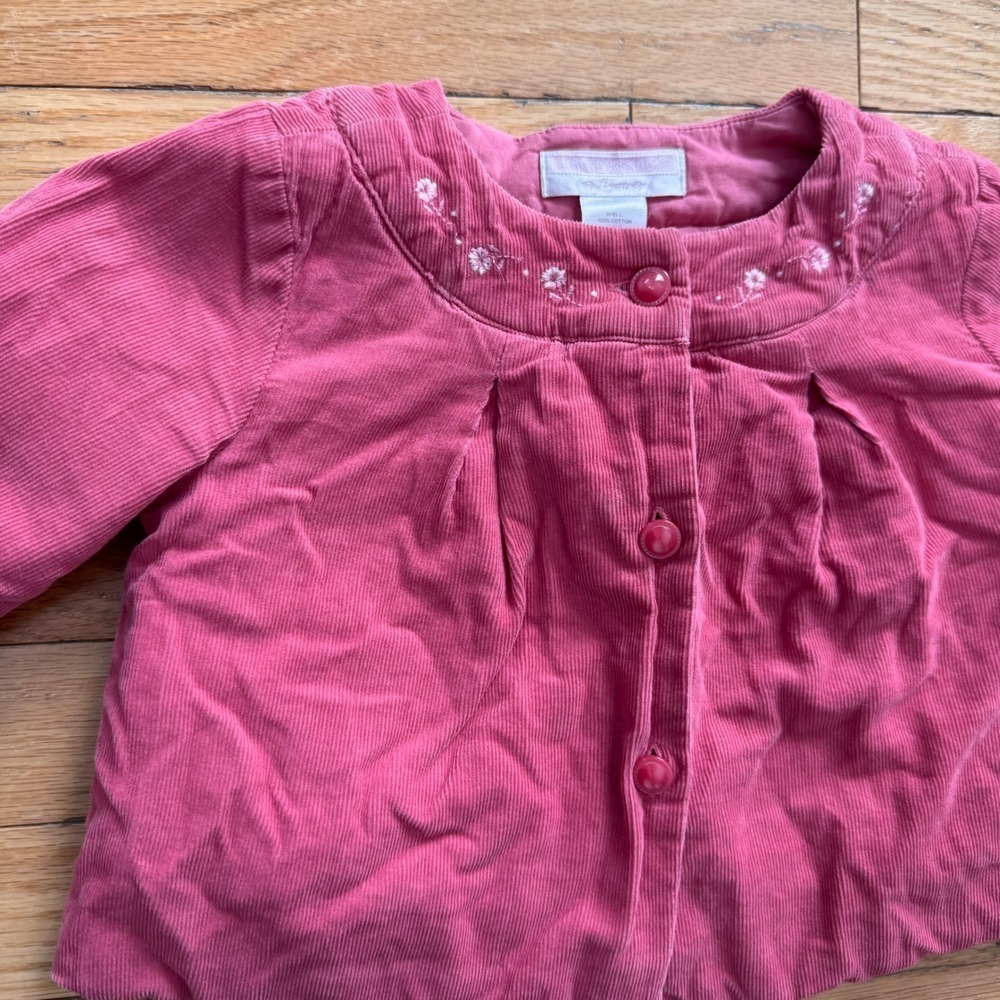 Janie and Jack‎ Pink Corduroy Floral Embroidered Jacket 6-12 Months
